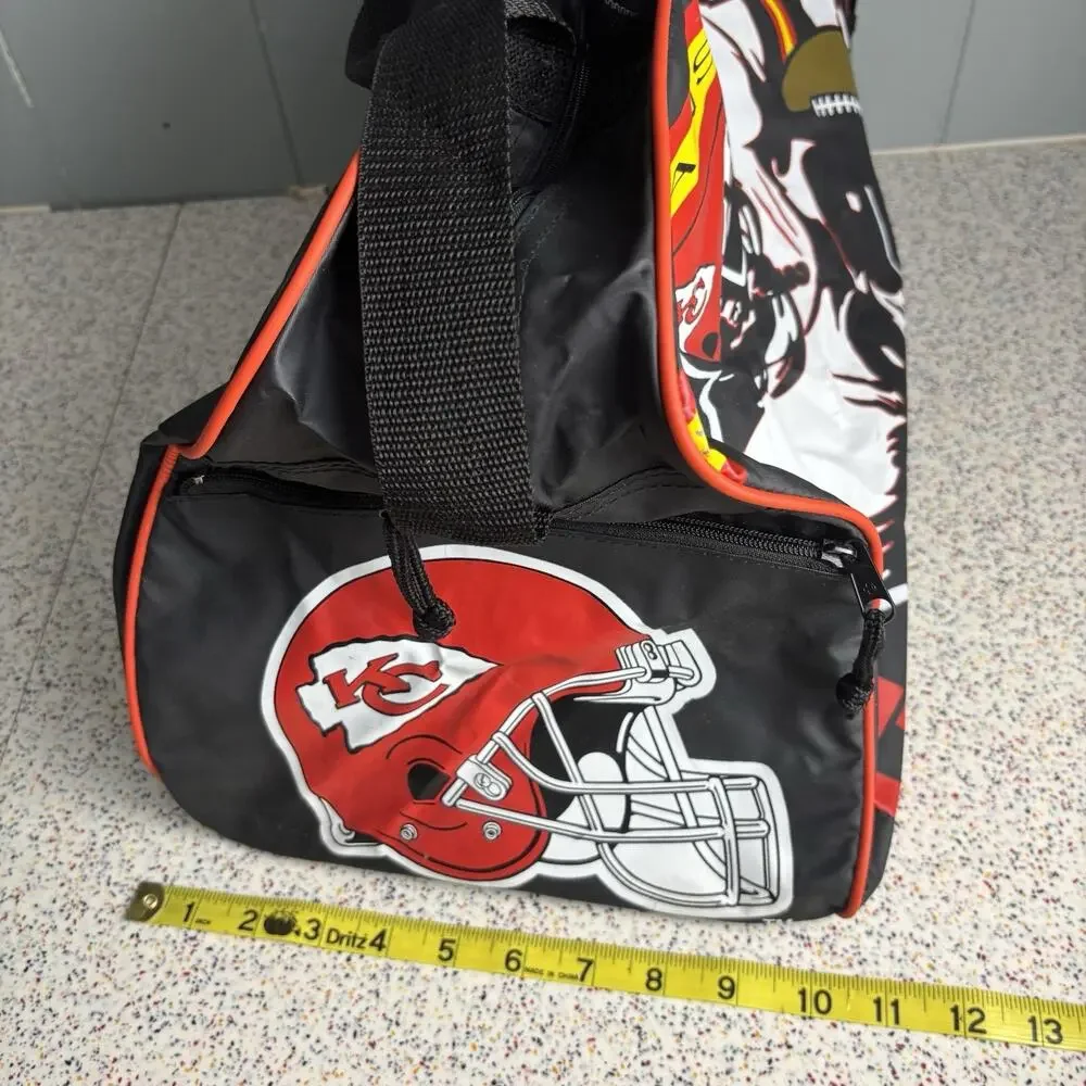 Vintage 90s KANSAS CITY CHIEFS Football Duffle Gym Bag Carry On Handle Strap NFL